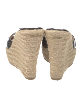 Jimmy Choo Patent Leather Braided Accents Espadrilles