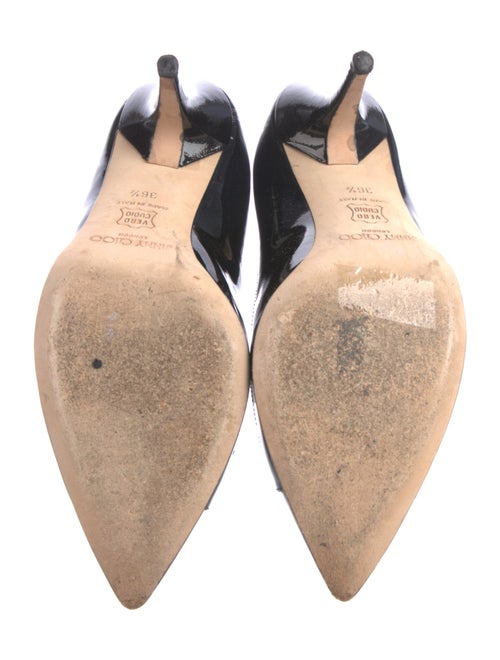 Jimmy Choo Patent Leather Cutout Accent Pumps