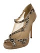 Jimmy Choo Suede Mesh Accents T-Strap Pumps