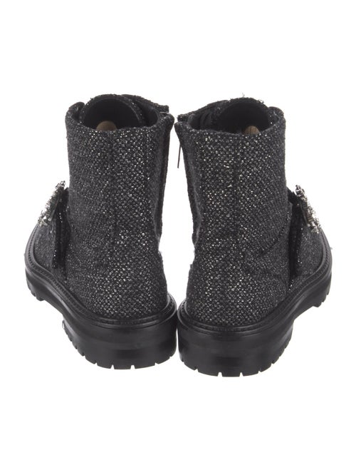 Jimmy Choo Tweed Tweed Pattern Combat Boots