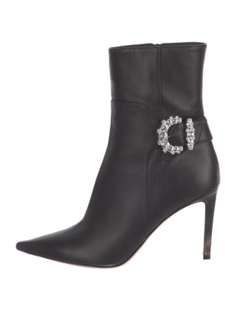 Jimmy Choo Leather Crystal Embellishments Boots