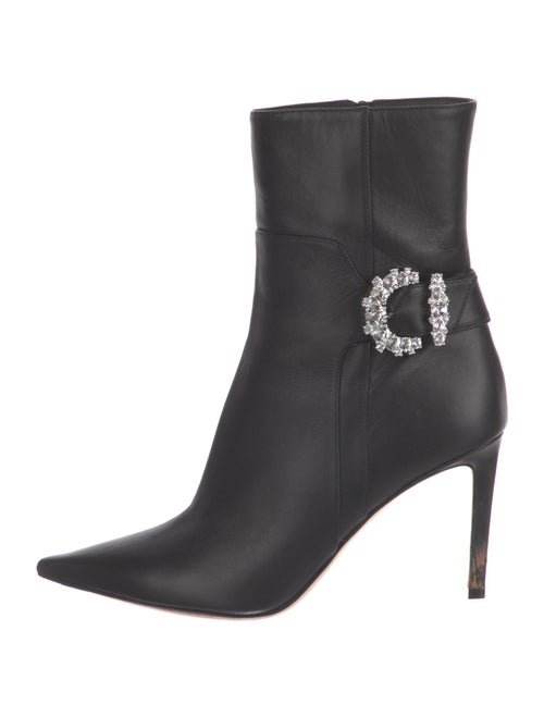 Jimmy Choo Leather Crystal Embellishments Boots
