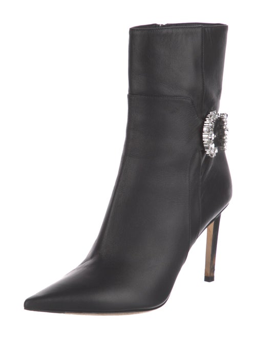 Jimmy Choo Leather Crystal Embellishments Boots