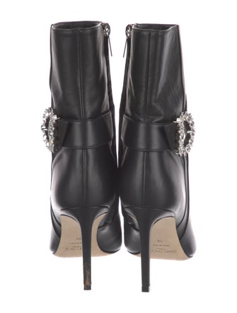 Jimmy Choo Leather Crystal Embellishments Boots
