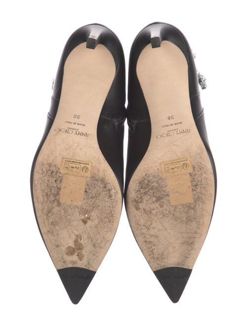 Jimmy Choo Leather Crystal Embellishments Boots