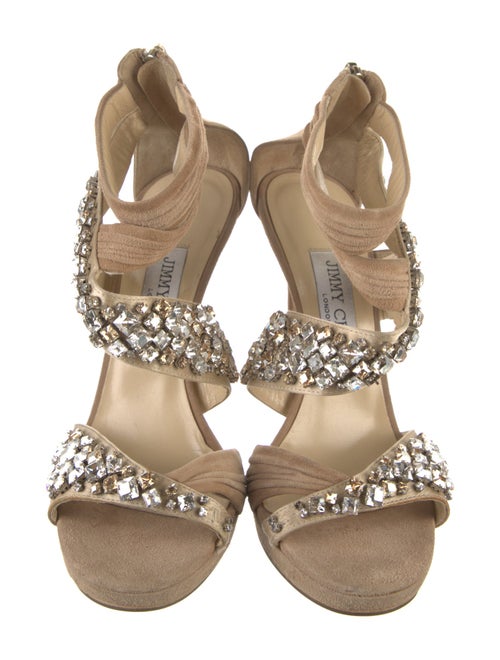 Jimmy Choo Suede Crystal Embellishments Sandals