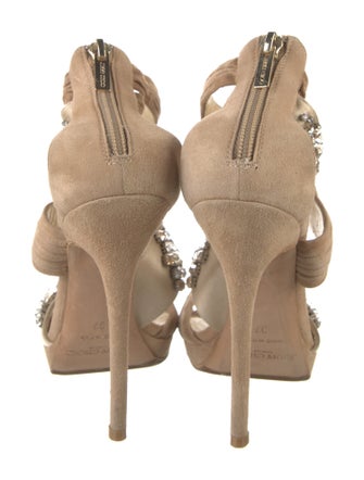 Jimmy Choo Suede Crystal Embellishments Sandals