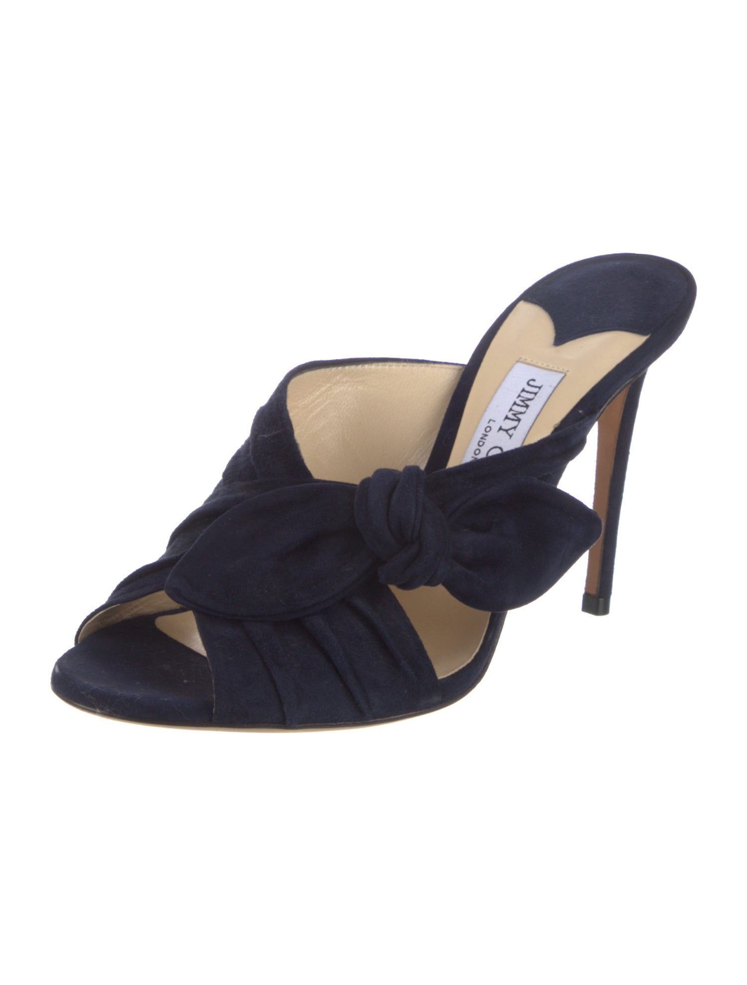 Jimmy Choo Suede Bow Accents Mules