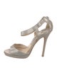 Jimmy Choo Leather Crystal Embellishments Sandals