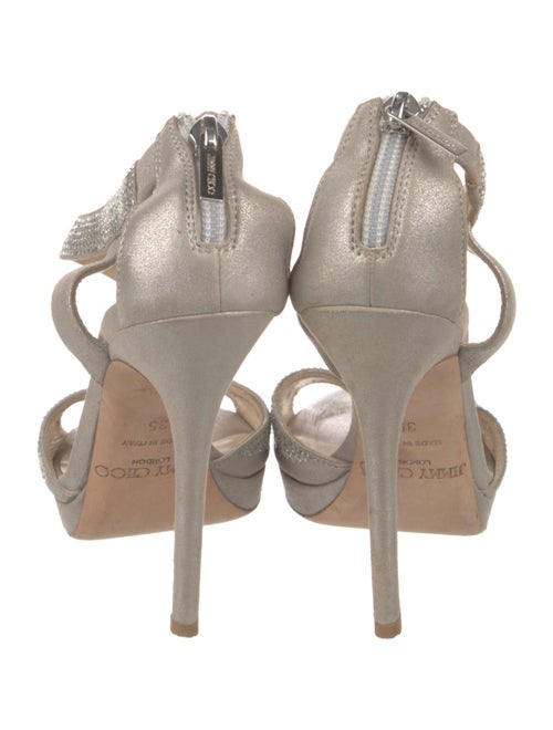 Jimmy Choo Leather Crystal Embellishments Sandals