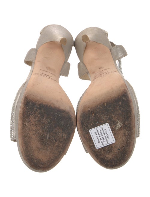 Jimmy Choo Leather Crystal Embellishments Sandals