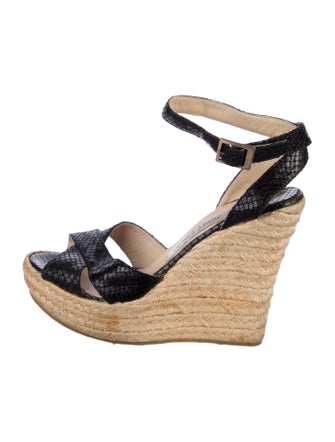 Jimmy Choo Embossed Leather Espadrilles