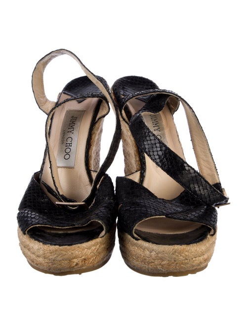 Jimmy Choo Embossed Leather Espadrilles