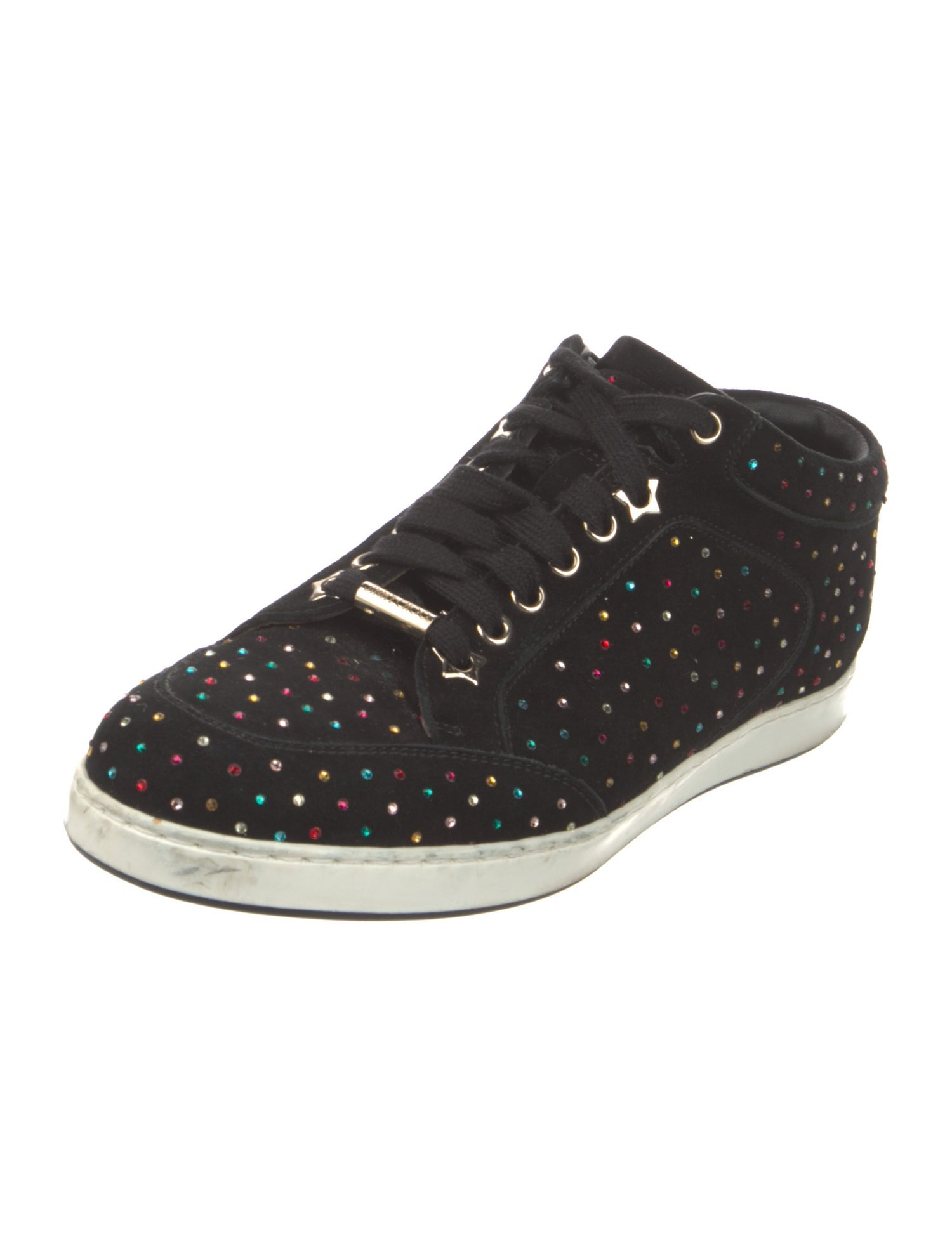 Jimmy Choo Suede Crystal Embellishments Sneakers