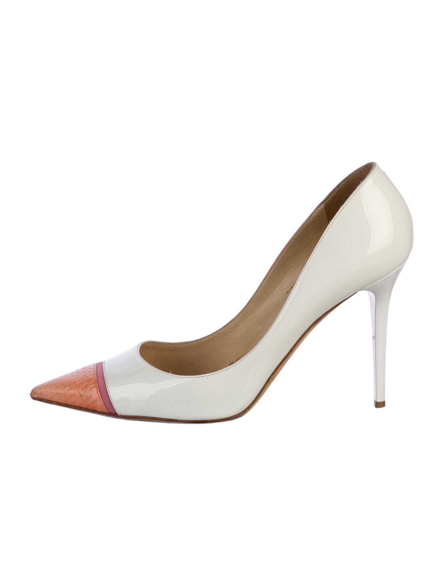 Jimmy Choo Patent Leather Colorblock Pattern Pumps