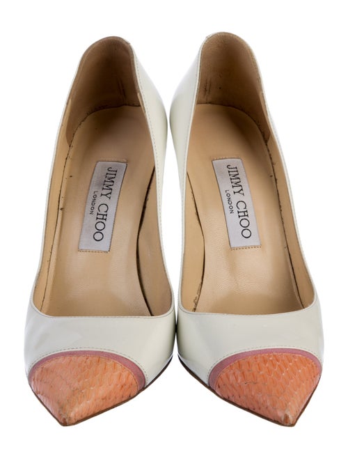 Jimmy Choo Patent Leather Colorblock Pattern Pumps