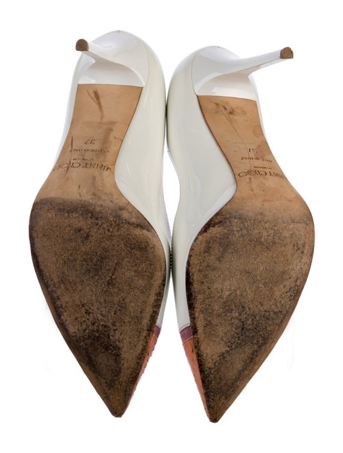 Jimmy Choo Patent Leather Colorblock Pattern Pumps