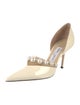 Jimmy Choo Faux Pearl Accents Patent Leather D'Orsay Pumps