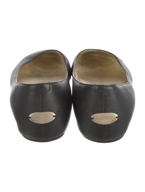 Jimmy Choo Leather Studded Accents Ballet Flats