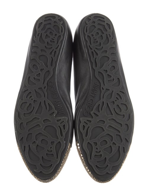 Jimmy Choo Leather Studded Accents Ballet Flats