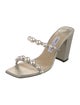 Jimmy Choo Faux Pearl Accents Satin Slides