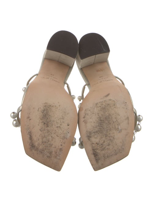 Jimmy Choo Faux Pearl Accents Satin Slides