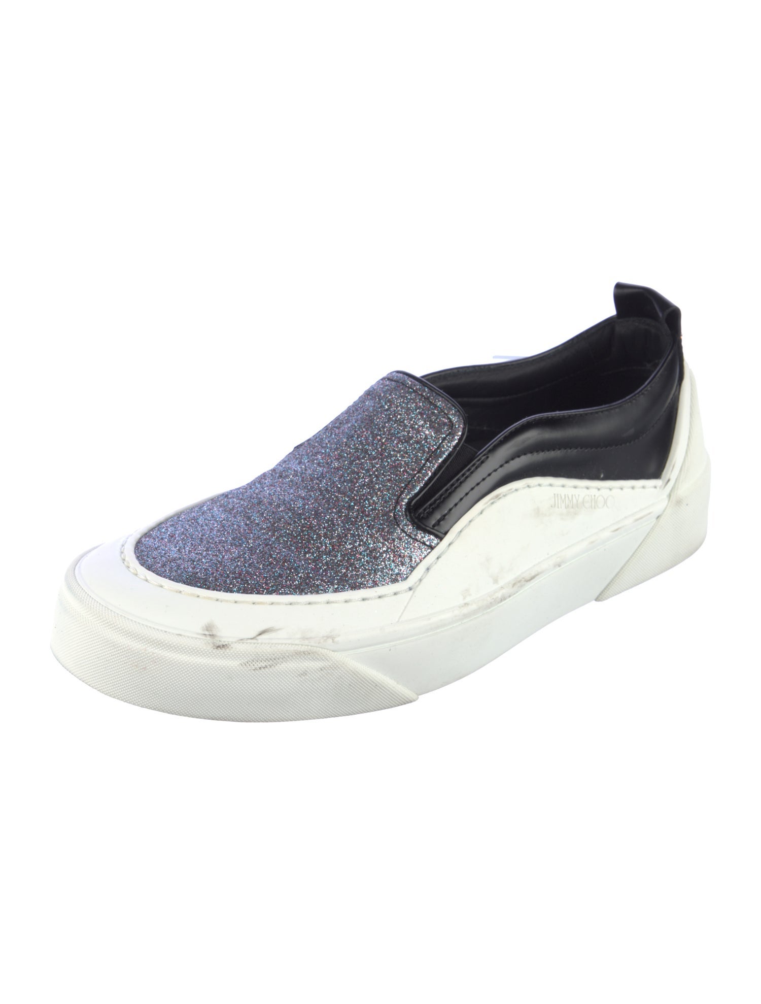 Jimmy Choo Glitter Colorblock Pattern Sneakers