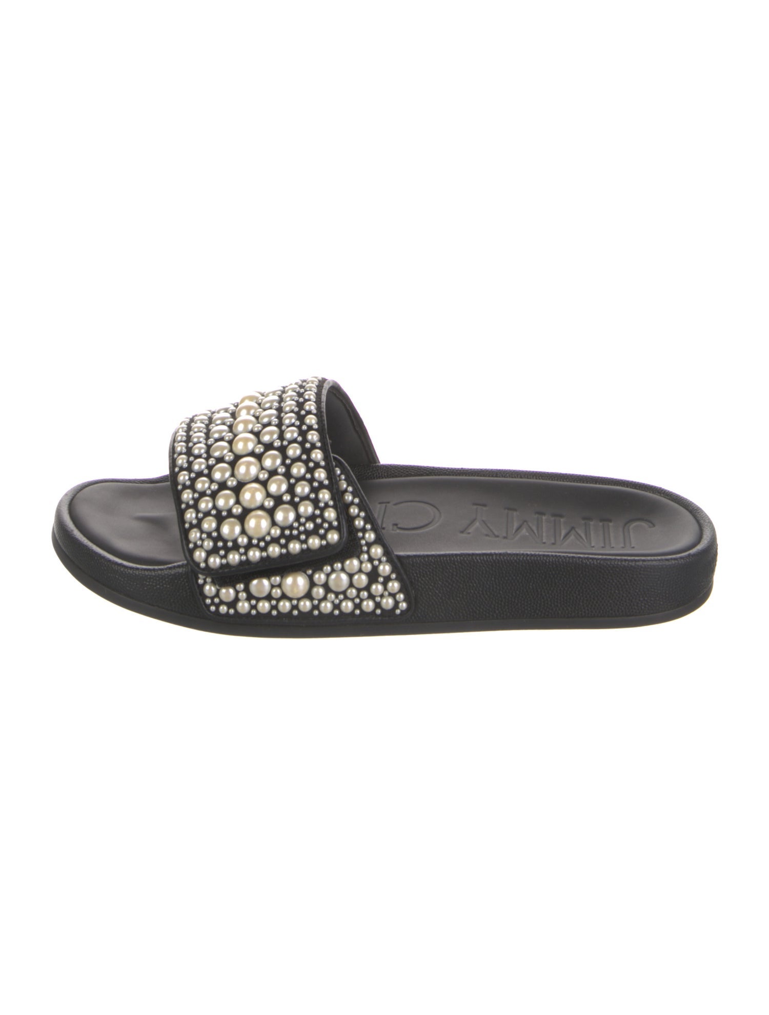 Jimmy Choo Leather Studded Accents Slides