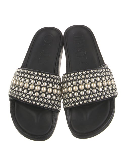Jimmy Choo Leather Studded Accents Slides
