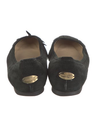 Jimmy Choo Suede Fringe Trim Accent Ballet Flats