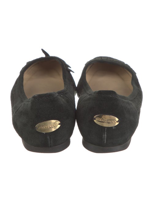 Jimmy Choo Suede Fringe Trim Accent Ballet Flats