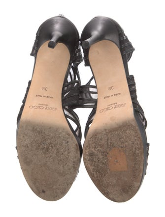 Jimmy Choo Leather Mesh Accents Pumps