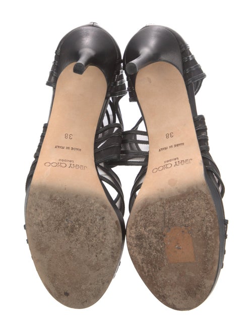 Jimmy Choo Leather Mesh Accents Pumps