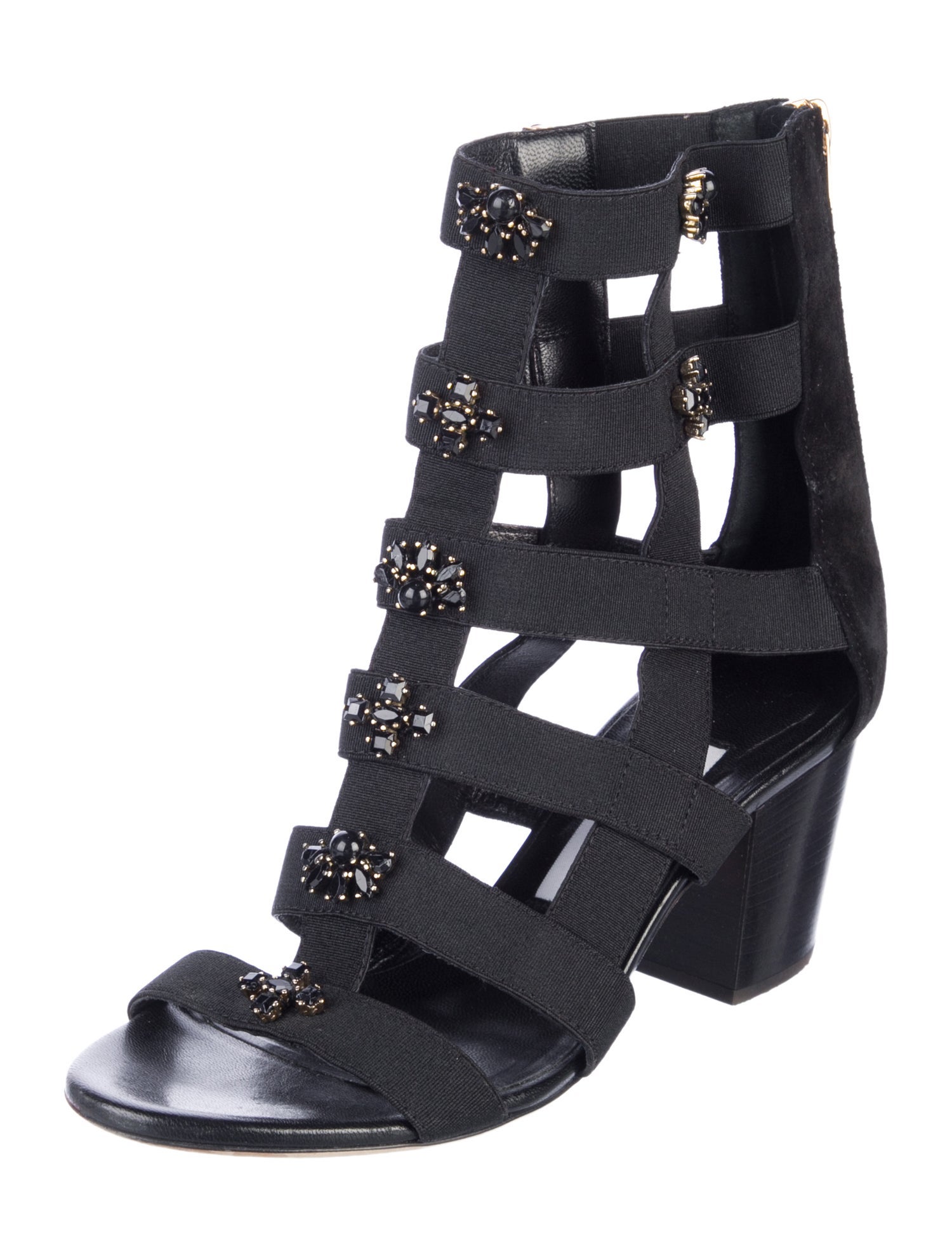 Jimmy Choo Suede Crystal Embellishments Gladiator Sandals