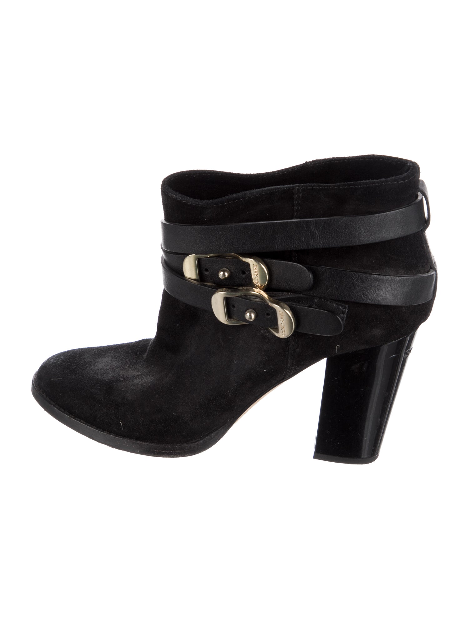 Jimmy Choo Suede Leather Trim Embellishment Boots