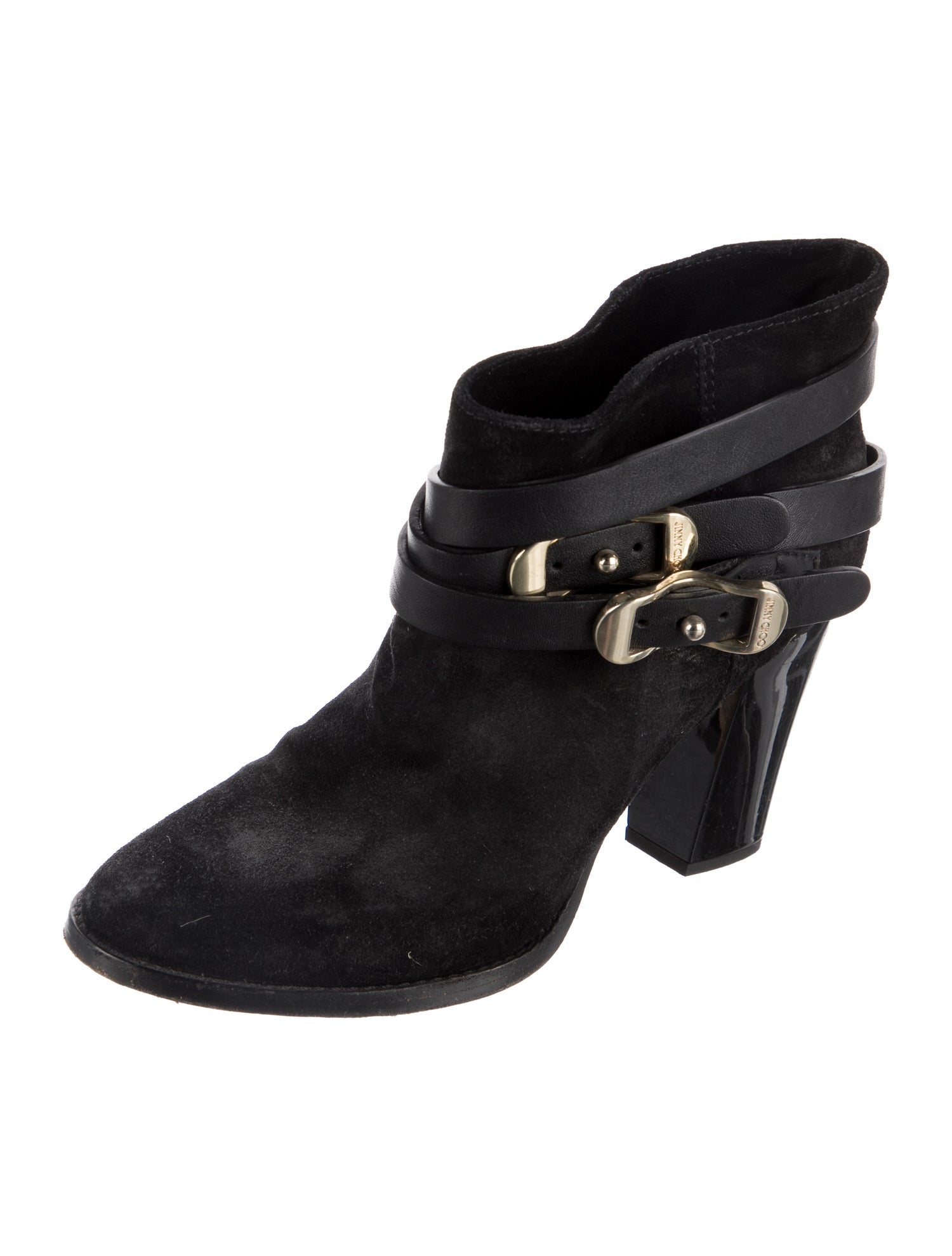 Jimmy Choo Suede Leather Trim Embellishment Boots