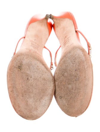 Jimmy Choo Leather Chain-Link Accents Slides