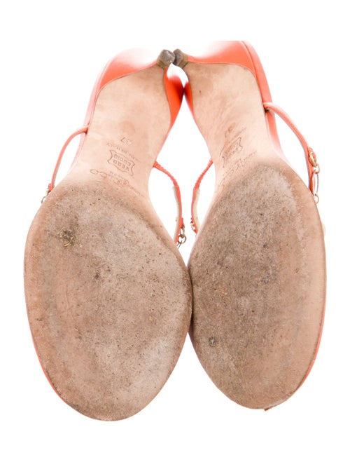 Jimmy Choo Leather Chain-Link Accents Slides