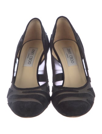 Jimmy Choo Suede Lace Pattern D'Orsay Pumps