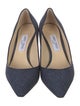 Jimmy Choo Canvas Leather Trim Embellishment Pumps