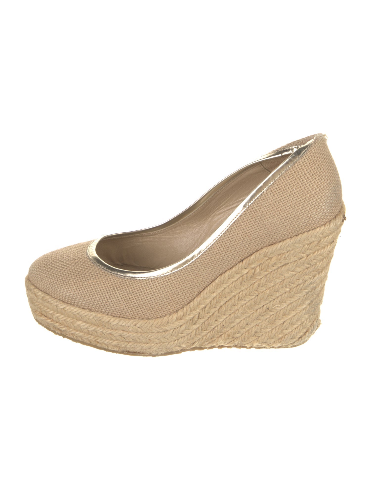 Jimmy Choo Canvas Leather Trim Embellishment Pumps