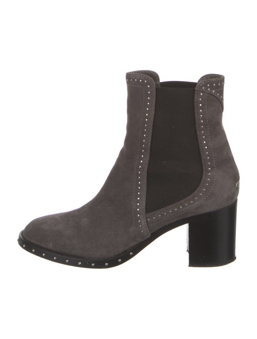 Jimmy Choo Suede Colorblock Pattern Chelsea Boots