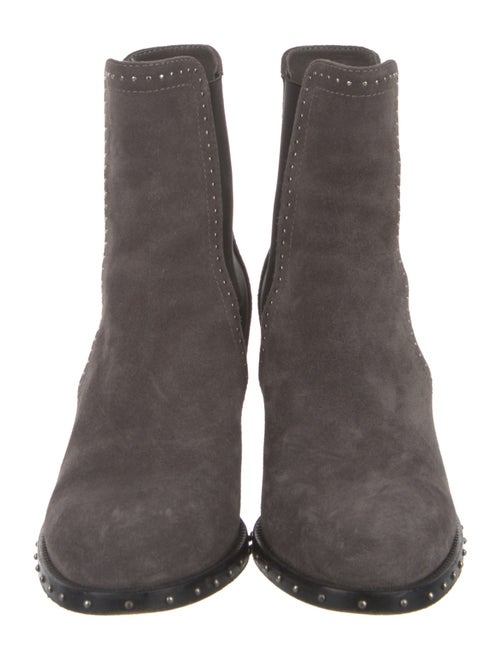 Jimmy Choo Suede Colorblock Pattern Chelsea Boots