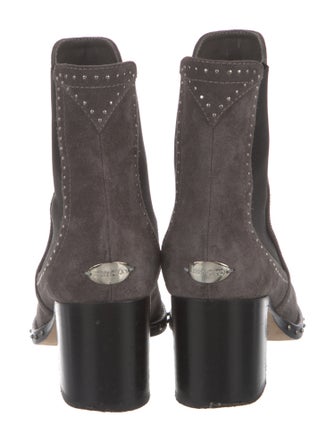 Jimmy Choo Suede Colorblock Pattern Chelsea Boots