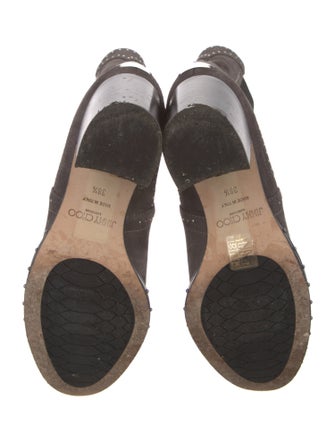 Jimmy Choo Suede Colorblock Pattern Chelsea Boots