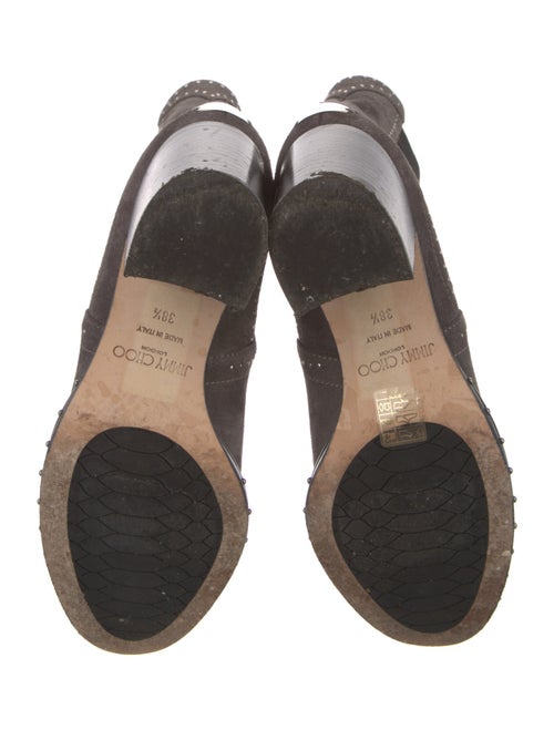 Jimmy Choo Suede Colorblock Pattern Chelsea Boots