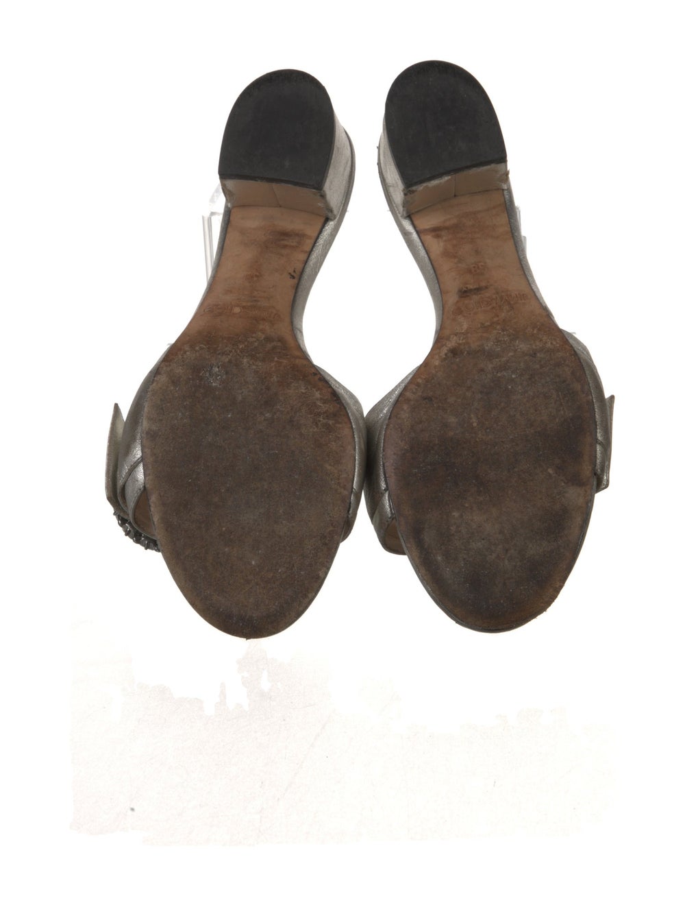 Jimmy Choo Leather Slides Metallic & Silver - image 5