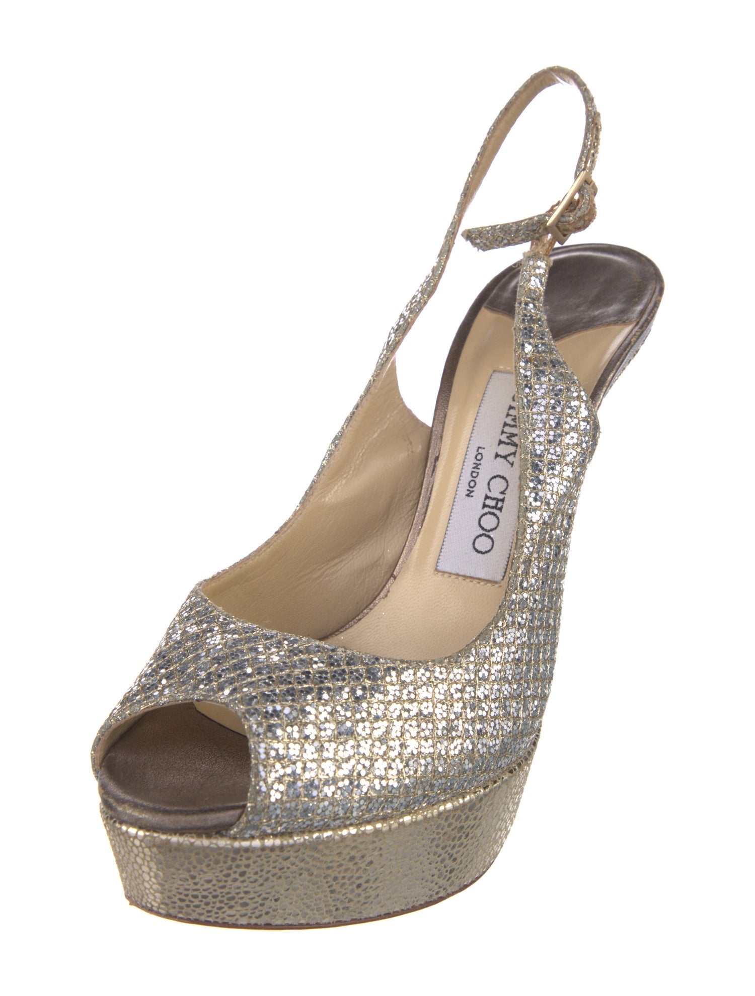 Jimmy Choo Glitter Glitter Accents Slingback Pumps