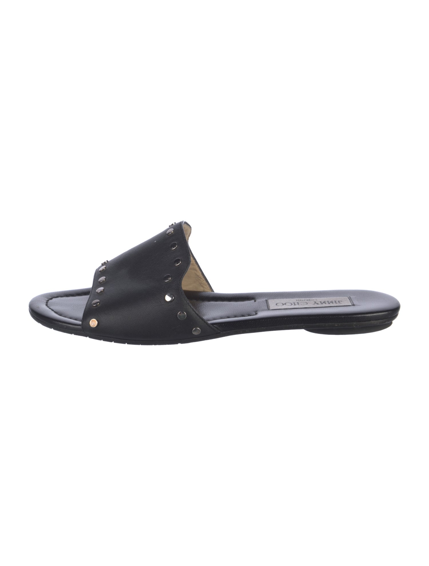 Jimmy Choo Leather Studded Accents Slides