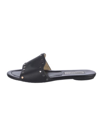 Jimmy Choo Leather Studded Accents Slides